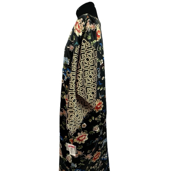 NWT Natori Black Floral Zip Caftan, Size M - Picture 7 of 13